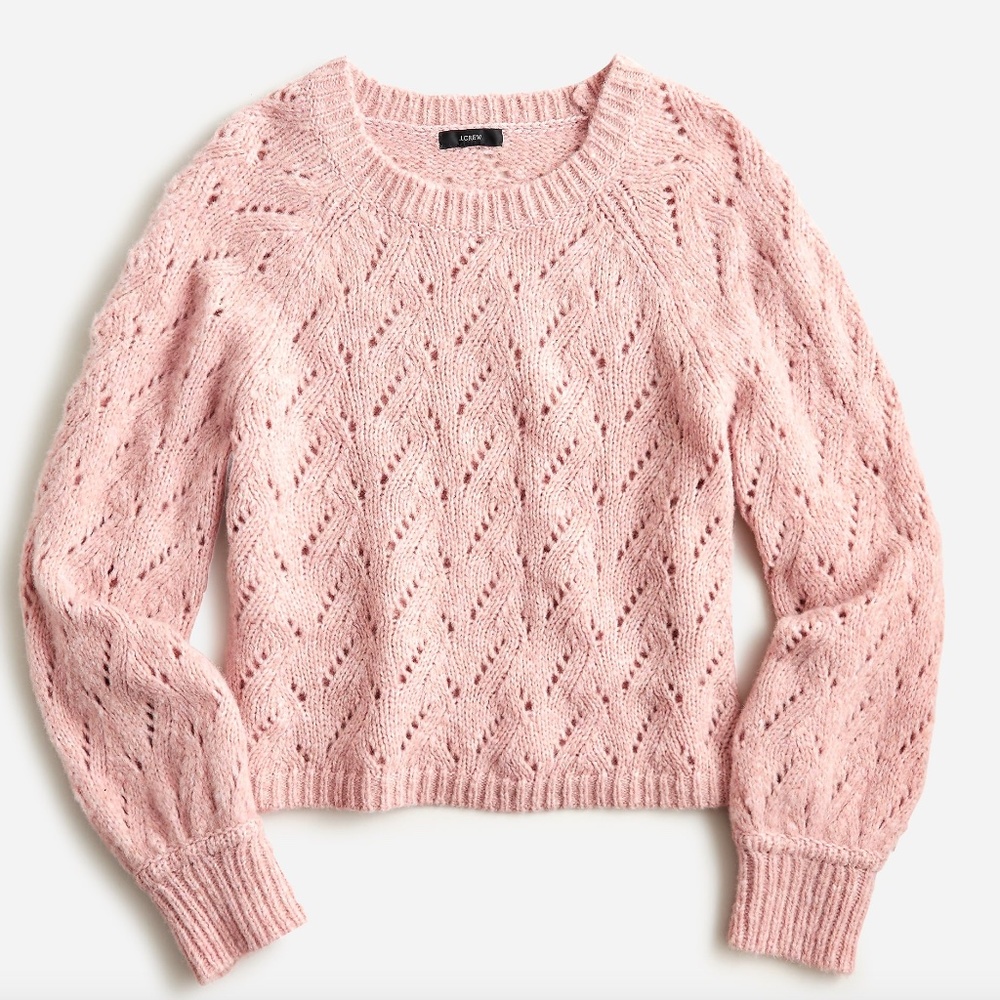 J Crew Women's Pointelle crewneck sweater  Size Medium    Item BJ595